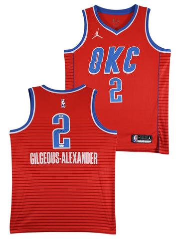Thunder Shai Gilgeous-Alexander Signed Orange Nike Swingman Jersey PSA #AP84489