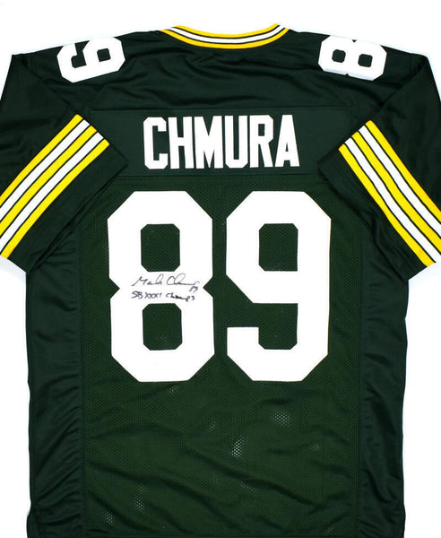 Mark Chmura Autographed Green Pro Style Jersey w/SB Champs - JSA W *Black