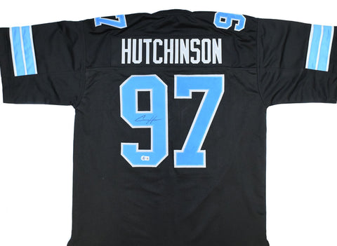 Aidan Hutchinson Autographed Black Pro Style Jersey - Beckett W Hologram *Black