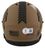 Bucs Warren Sapp "HOF 13" Signed Salute To Service II Speed Mini Helmet BAS Wit