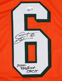 Santana Moss Autographed Orange College Style Jersey w/ 2000 OPOY -BeckettW Holo