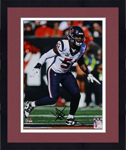 Framed Will Anderson Jr. Houston Texans Signed 8" x 10" Vertical Action Photo
