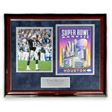 Tom Brady Signed Autographed Super Bowl Program Collage Framed to 19x23 Fanatics