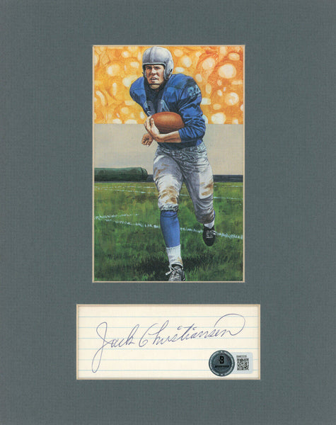 Jack Christiansen Signed Cut Matted With Goal Line Art Card Beckett 45014