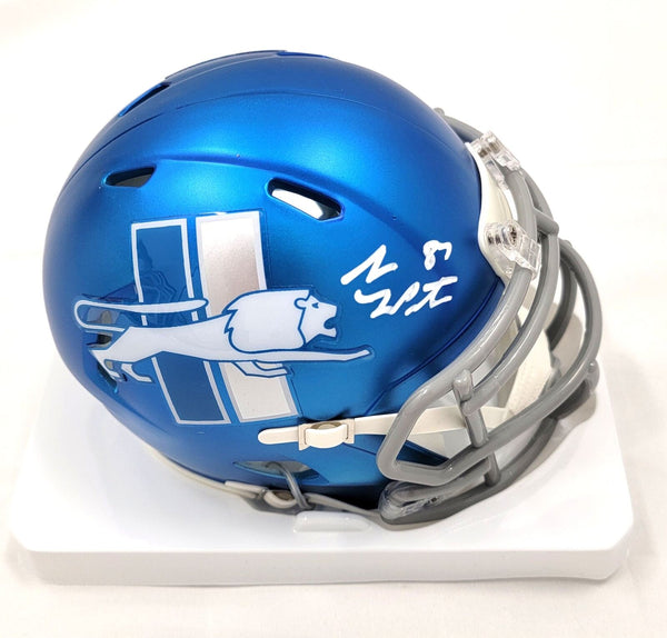 Sam LaPorta Autographed Detroit Lions 2023 ALT Mini Helmet Beckett Witnessed