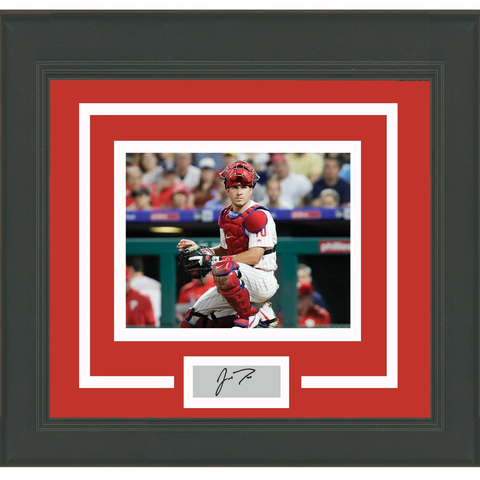 Framed J.T. Realmuto Facsimile Laser Engraved Signature Phillies Baseball Photo