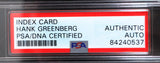 Hank Greenberg Autographed Card w/ Photo Framed PSA COA