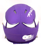 TJ Hockenson Autographed Minnesota Vikings Speed Mini Helmet- Beckett W Hologram