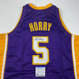 Autographed/Signed Robert Horry Los Angeles LA Purple Jersey PSA COA Auto