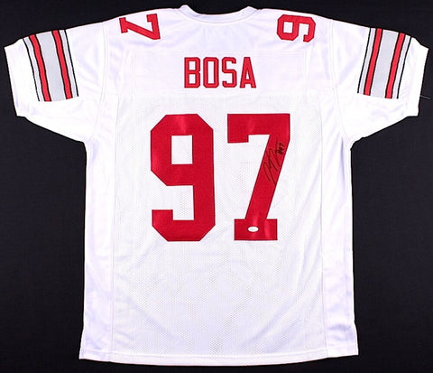Joey Bosa Signed Ohio State Buckeyes White Jersey (JSA COA) 2017 Pro Bowl D.E.