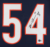 Brian Urlacher Signed Chicago Bears 35x43 Framed Jersey Insc.r."HOF 18"/ Beckett