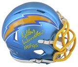 Chargers Kellen Winslow "HOF 95" Signed Flash Speed Mini Helmet BAS Witnessed