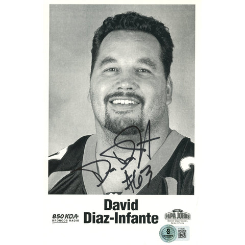 David Diaz-Infante Autographed/Signed Denver Broncos 5.5x8.5 Photo Beckett 59254