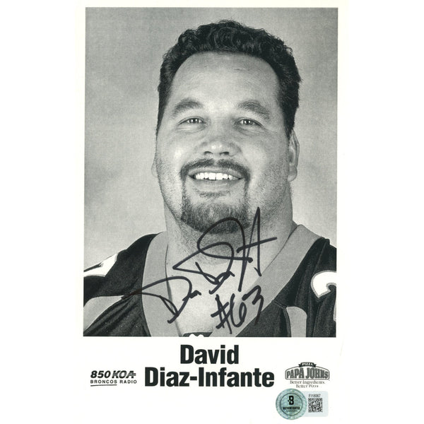 David Diaz-Infante Autographed/Signed Denver Broncos 5.5x8.5 Photo Beckett 59254