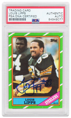 Louis Lipps Signed Steelers 1986 Topps Football Card #284 - (PSA Encapsulated)