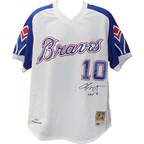 Chipper Jones Autographed Atlanta Braves M&N TB sz 48 Jersey HOF Fanatics 51839