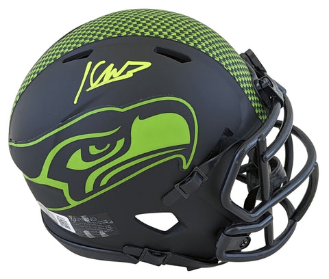 Seahawks Kenneth Walker III Authentic Signed Eclipse Speed Mini Helmet BAS Wit