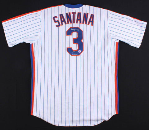 Rafael Santana Signed Mets Jersey Inscribed "1986 WS Champs" (Diamond Legends)