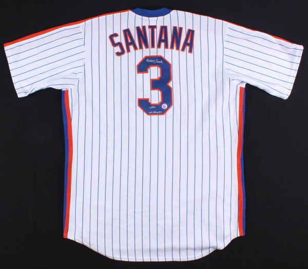 Rafael Santana Signed Mets Jersey Inscribed "1986 WS Champs" (Diamond Legends)