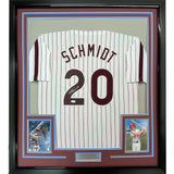 FRAMED Signed MIKE SCHMIDT 35x39 Philly Pinstripe Jersey JSA COA