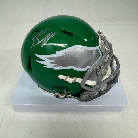 Autographed/Signed Brandon Graham Philadelphia Eagles Kelly Mini Helmet BAS COA