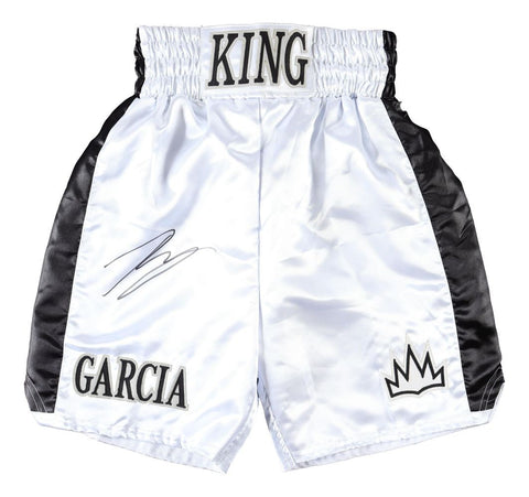 Ryan Garcia Signed Custom White Boxing Trunks BAS