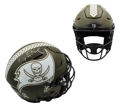 Tom Brady Signed Tampa Bay Buccaneers Speed Flex Auth Salute to Service NFL Helm