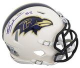 Ravens Ray Lewis Authentic Signed Retro Speed Mini Helmet BAS Witnessed