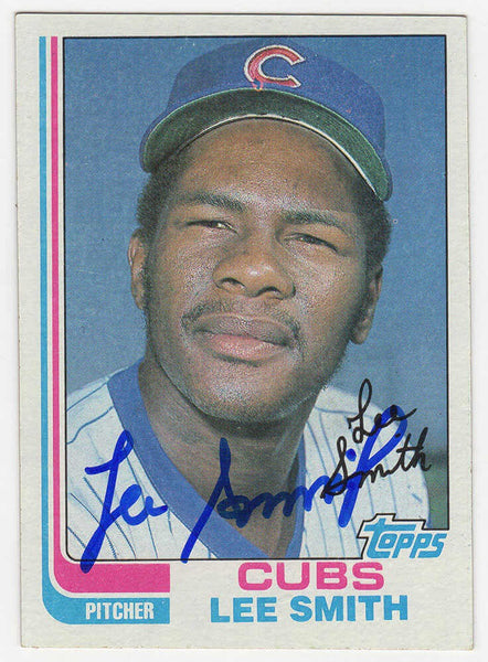 Lee Smith Signed Cubs 1982 Topps Rookie Baseball Card #452 - (SCHWARTZ COA)