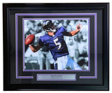 Joe Flacco Signed Framed 11x14 Baltimore Ravens Photo BAS