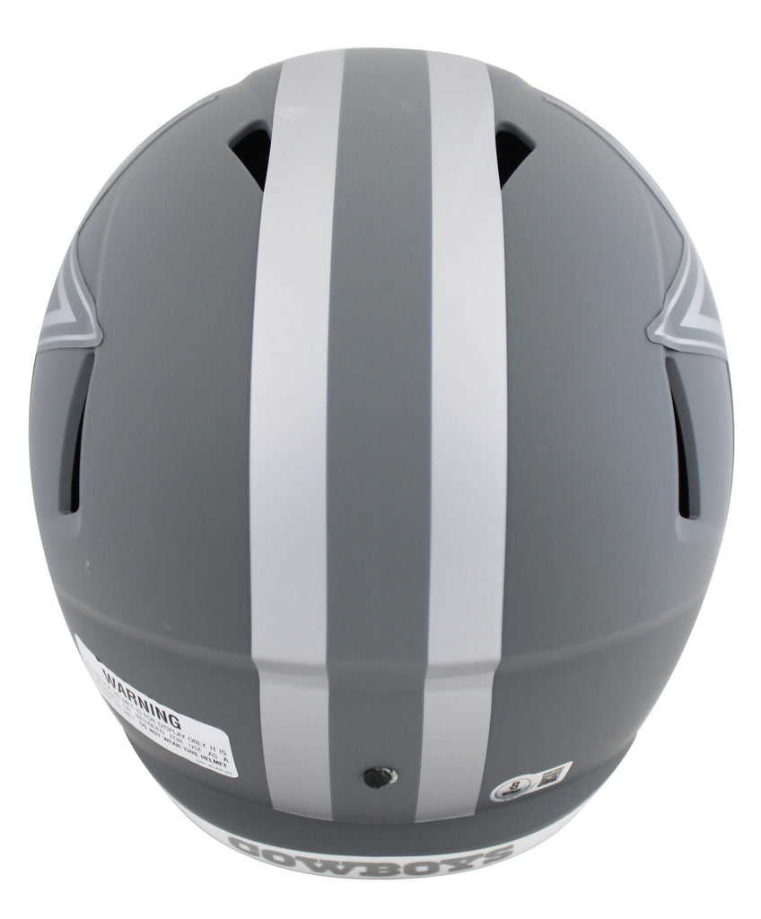 Cowboys Michael Irvin Signed Slate Full Size Speed Rep Helmet BAS Witn ...