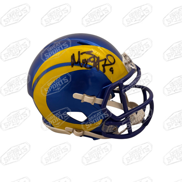 MATTHEW STAFFORD SIGNED LA RAMS SPEED MINI HELMET BECKETT QR