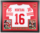 Joe Montana Signed San Francisco 49ers 35x43 Custom Framed Jersey (Beckett COA)