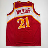 Autographed/Signed DOMINIQUE WILKINS Atlanta Red Jersey PSA/DNA COA