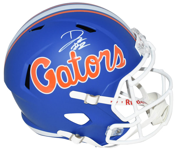 DJ LAGWAY AUTOGRAPHED FLORIDA GATORS BLUE FULL SIZE SPEED HELMET BECKETT