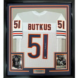 FRAMED Signed DICK BUTKUS 35x39 Chicago White Jersey JSA COA Auto