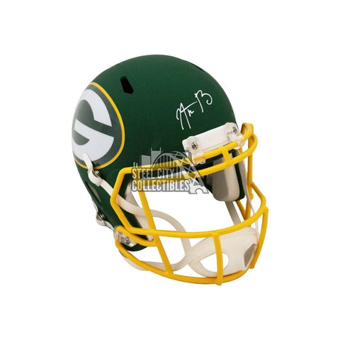 Aaron Rodgers Autographed Packers AMP Replica Full-Size Football Helmet Fanatics