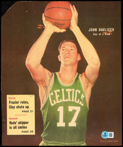 John Havlicek Autographed Sporting News Cover Boston Celtics Beckett QR #BP55188