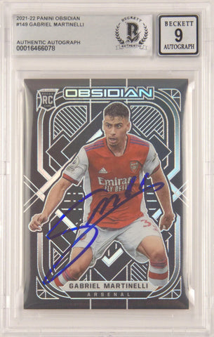 Gabriel Martinelli Signed 2021-22 Panini Obsidian Rookie /105 - BGS 9 Autograph