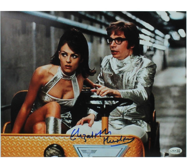 Elizabeth Hurley Signed Austin Powers Unframed 11x14 On Cart with Powers Photo