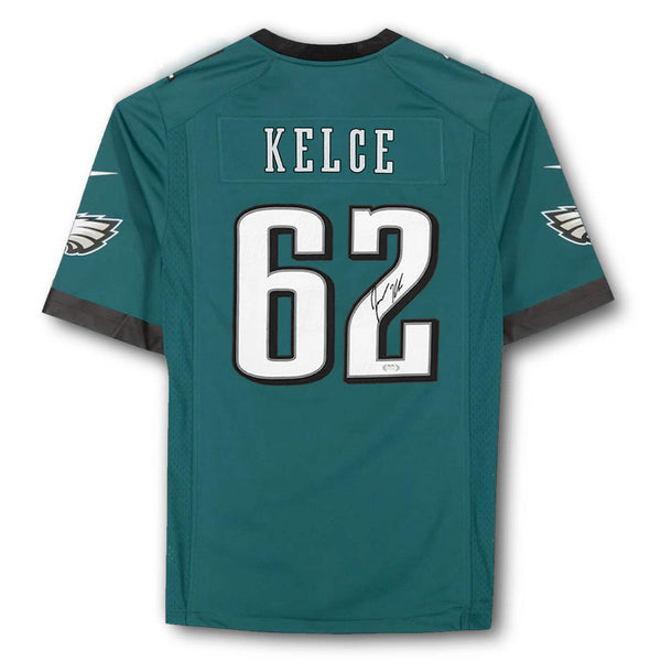 Jason Kelce Philadelphia Eagles Autographed Green Official Game Jersey PSA COA