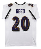 Ed Reed Authentic Signed White Pro Style Jersey Autographed BAS Witnessed