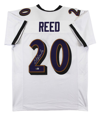 Ed Reed Authentic Signed White Pro Style Jersey Autographed BAS Witnessed
