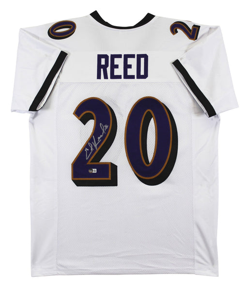 Ed Reed Authentic Signed White Pro Style Jersey Autographed BAS