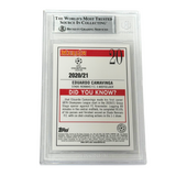 Eduardo Camavinga Signed 2020-21 Topps Merlin UCL #20 Rookie - Beckett Witness