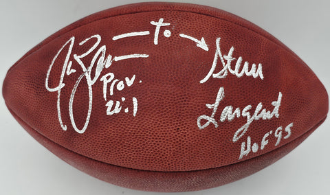 Steve Largent & Jim Zorn Autographed NFL Leather Game Football MCS Holo 64265
