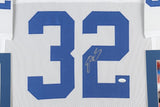 Edgerrin James Signed Indianapolis Colt 35x43 Framed Jersey (JSA) 4xPro Bowl RB