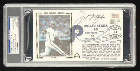 Joe Morgan Signed 1983 1st Day Cover Envelope (PSA Encapsulated) Cincinnati Reds