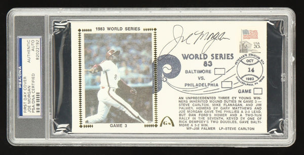 Joe Morgan Signed 1983 1st Day Cover Envelope (PSA Encapsulated) Cincinnati Reds