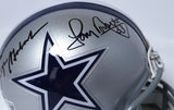 Roger Staubach, Tony Dorsett Autographed Cowboys Mini Helmet - Beckett Holo